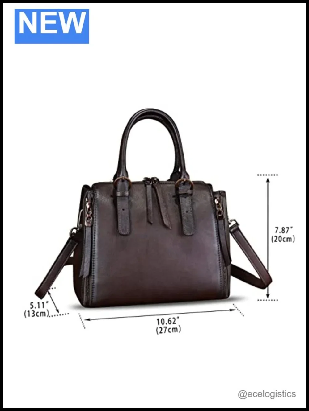 Genuine Leather Satchel Vintage Crossbody Handbag Top Handle Purse